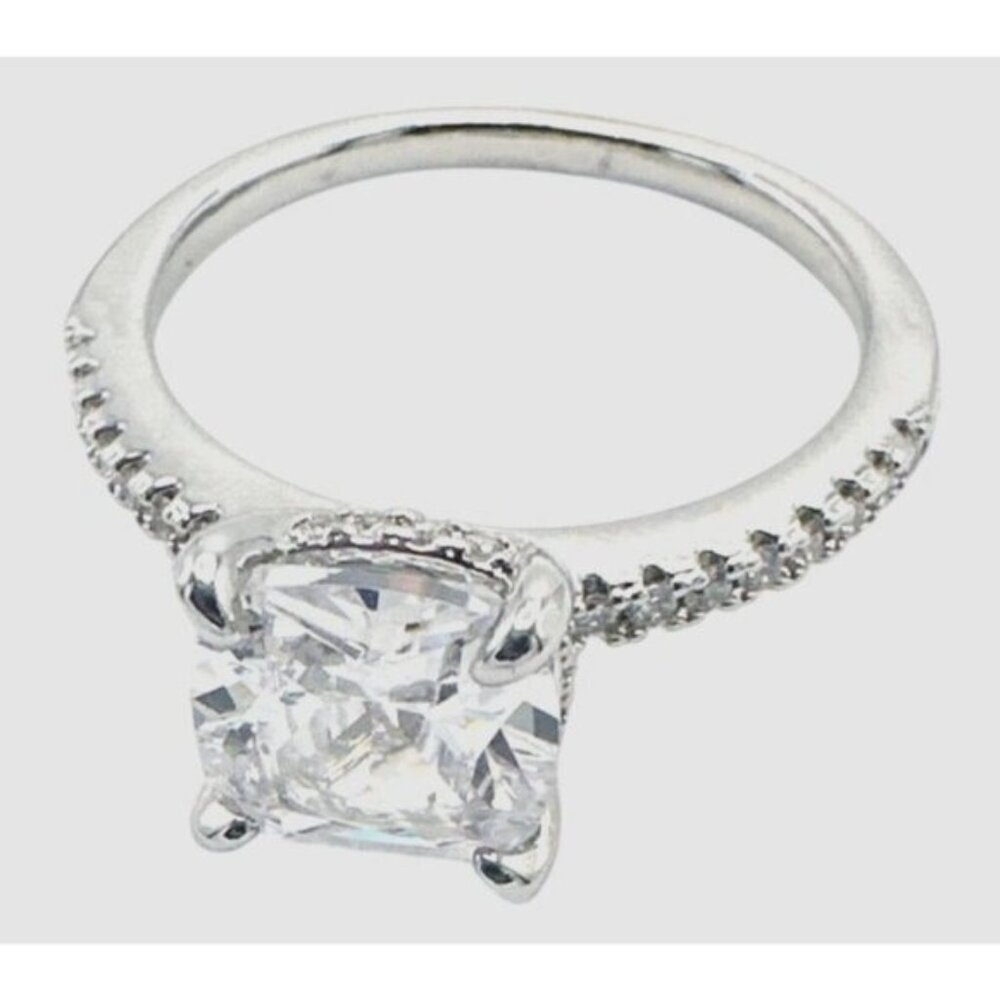 Womens Silver Plated Brass Cubic Zirconia Ring - Picture 3 of 6